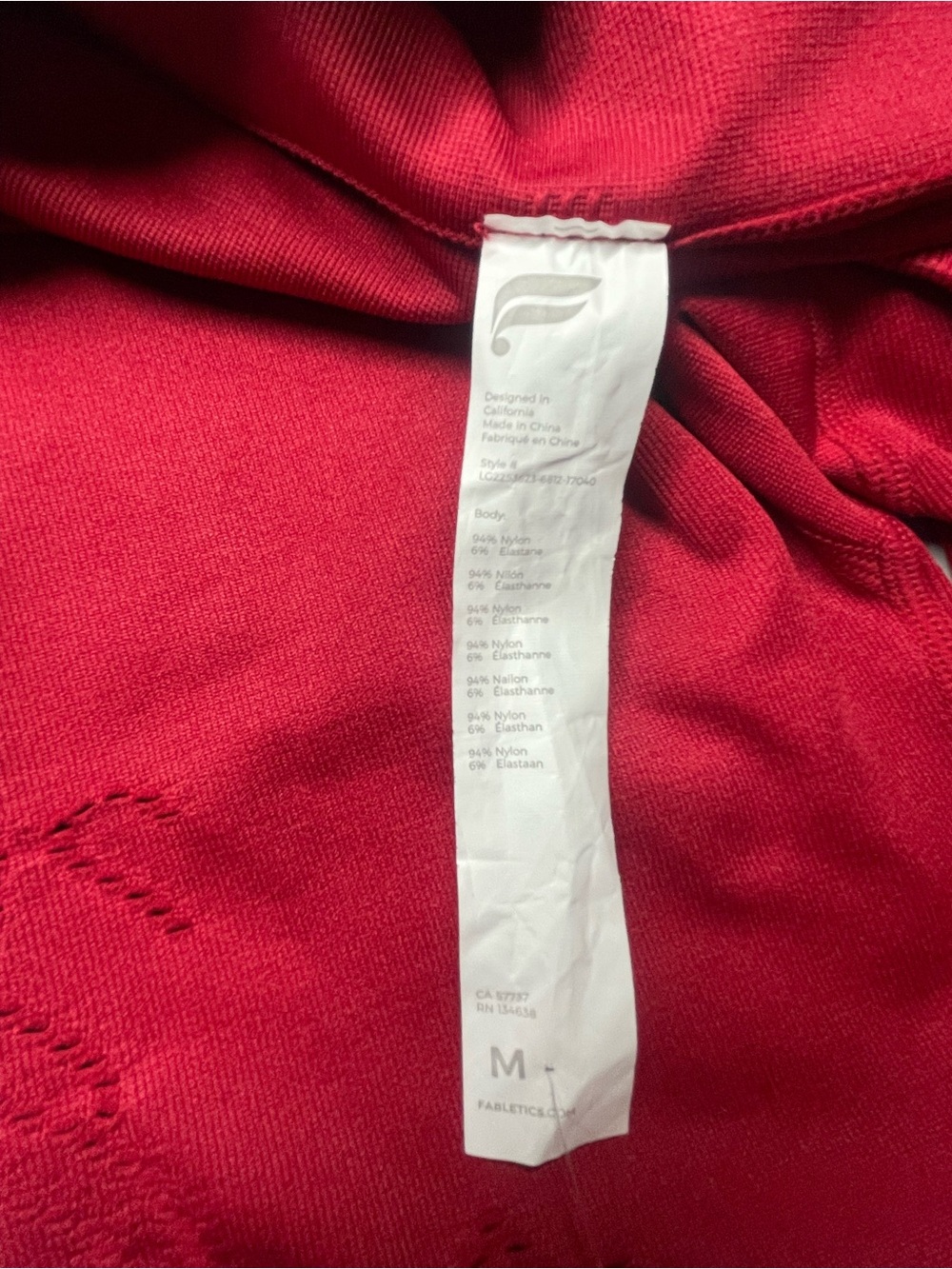 Fabletics High-Waisted Lace Seamless Leggings Deep Red NWT Size M - Picture 10 of 13